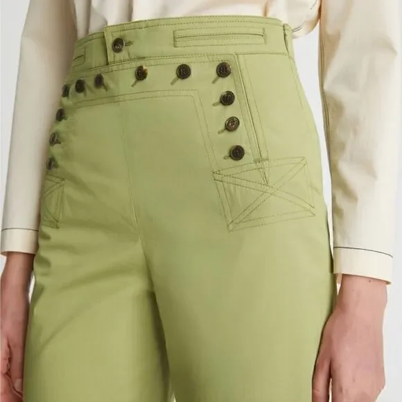 Tory Burch nwt SAILOR PANT in light olive green. - Picture 15 of 16